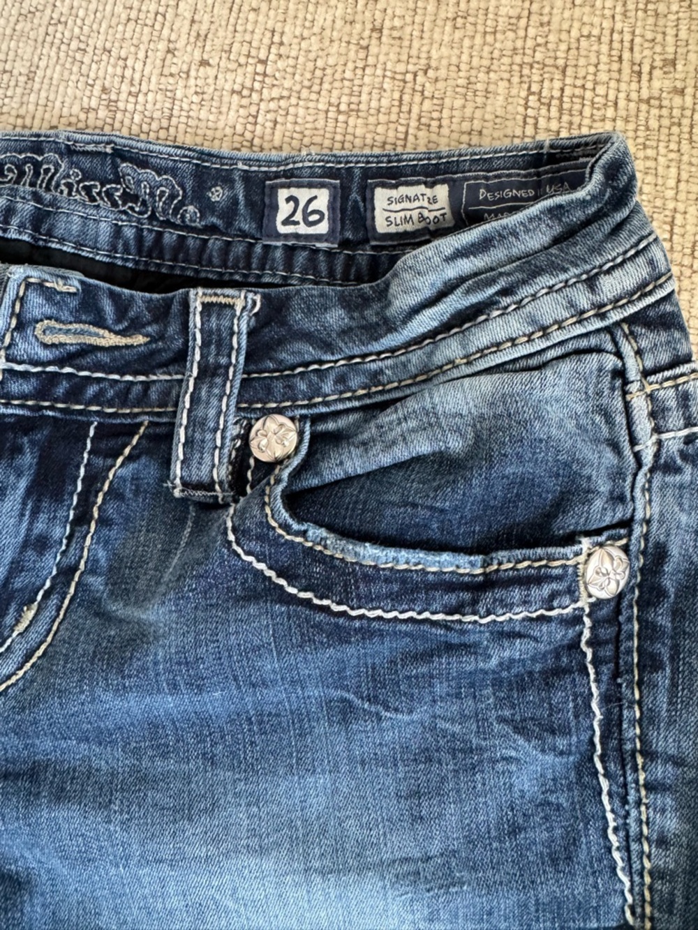 MISS ME Signature Slim Boot Cut Medium Wash size 29W x 30L - Picture 7 of 13